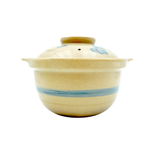 Claypot pot with blue design