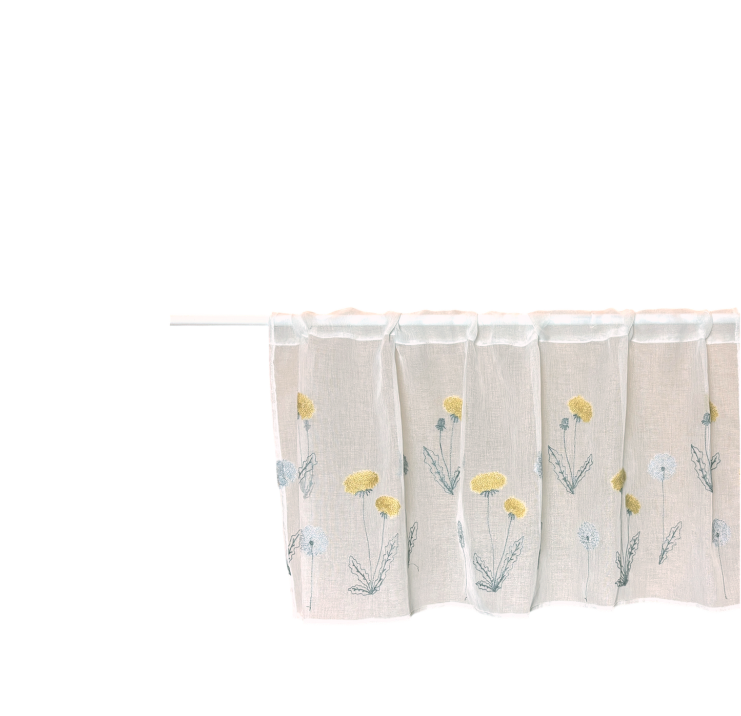 Translucent curtain with yellow flower