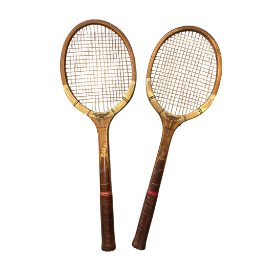 Set of 2 wood tennis rackets