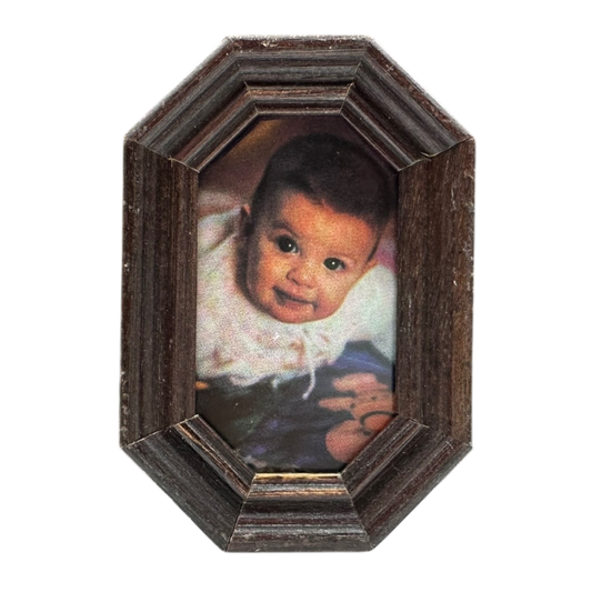 Mini dark brown wood gem frame