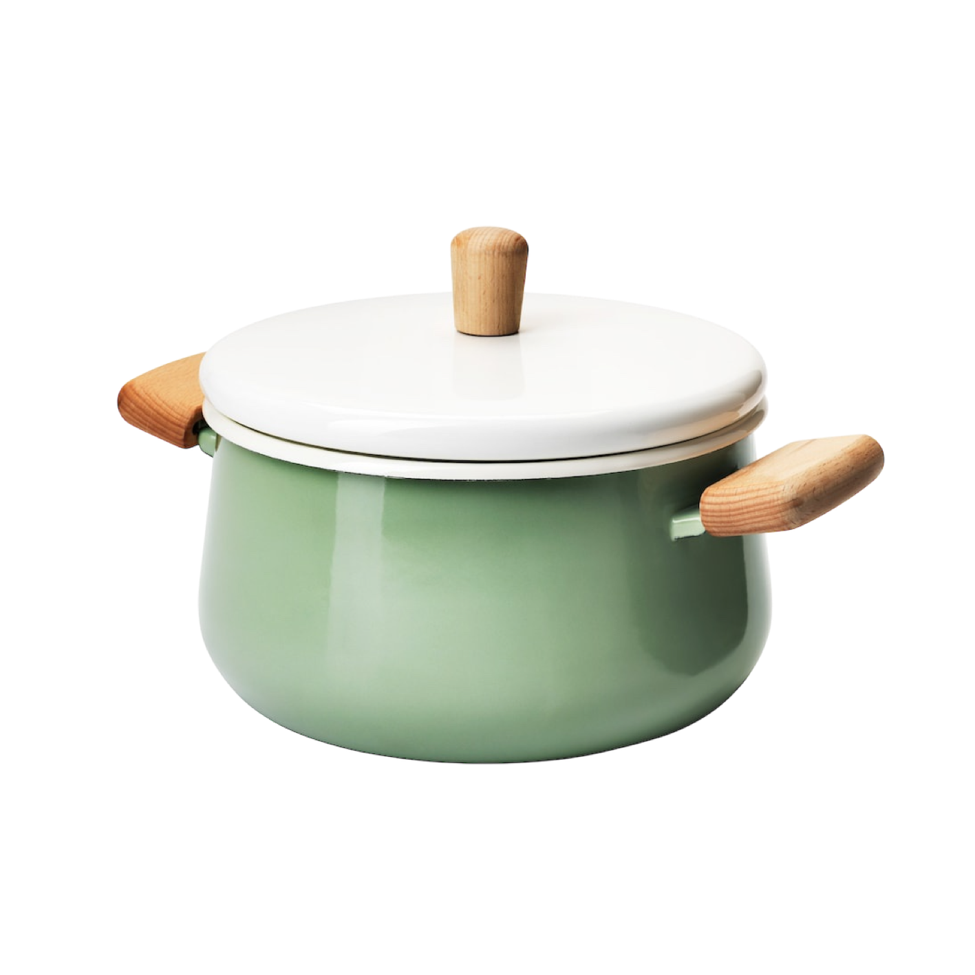 Green and white pot