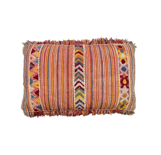 Orange cushion with stripes