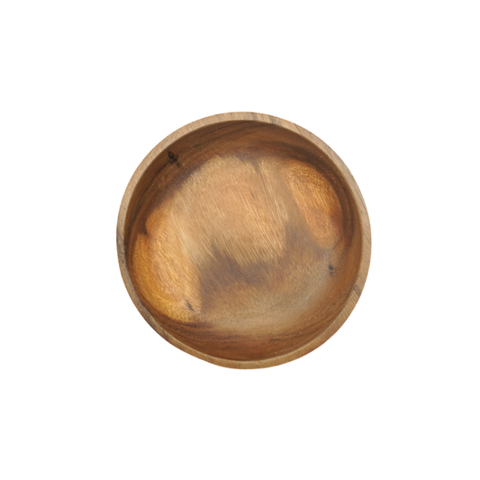 Shallow wood bowl