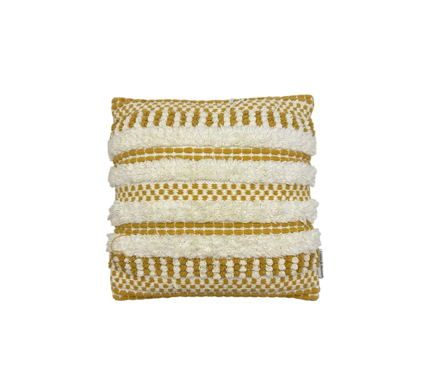 White and yellow fluffy cushion
