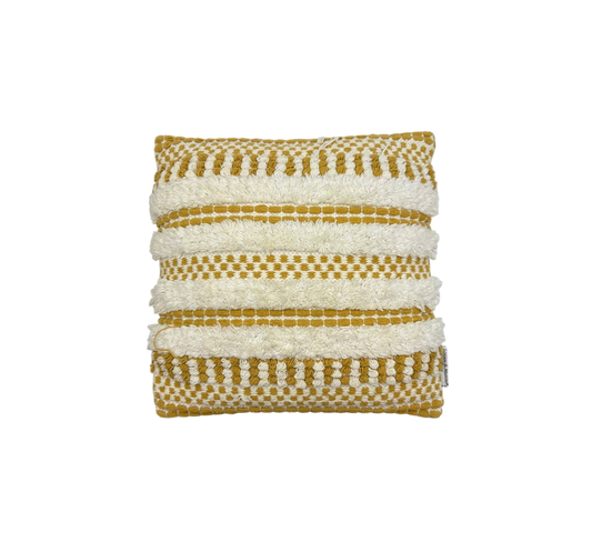 White and yellow fluffy cushion