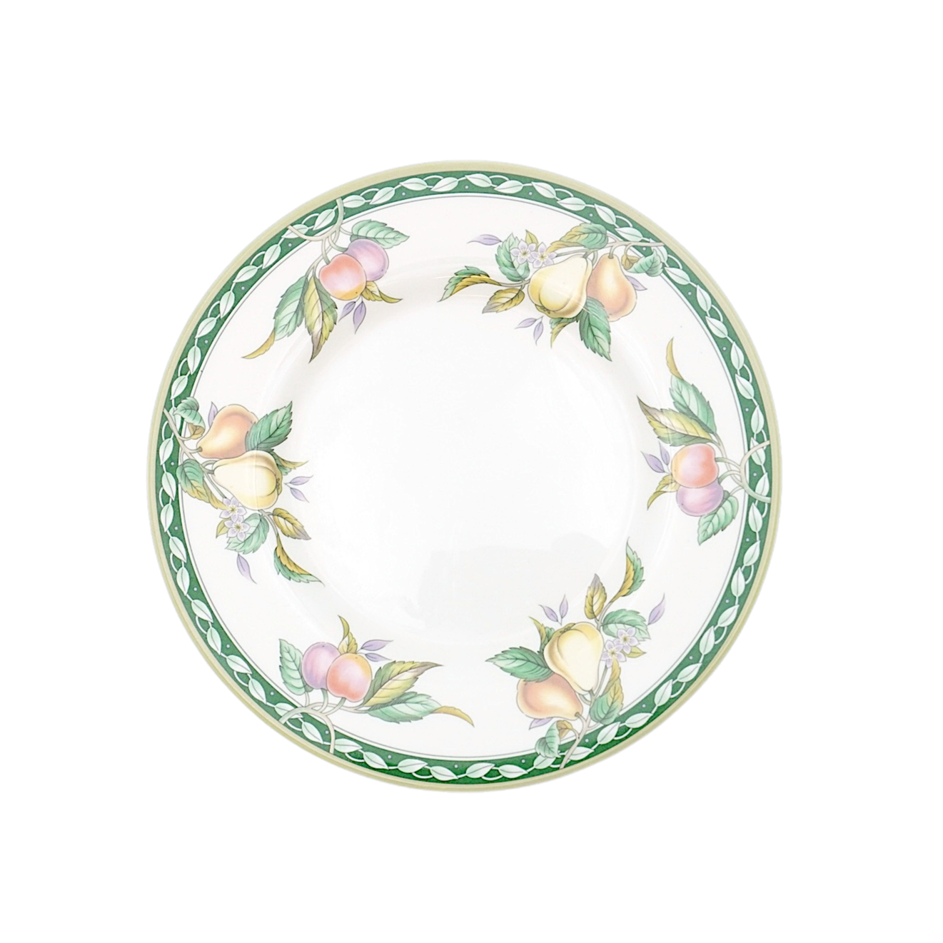 Green rimmed flower plate
