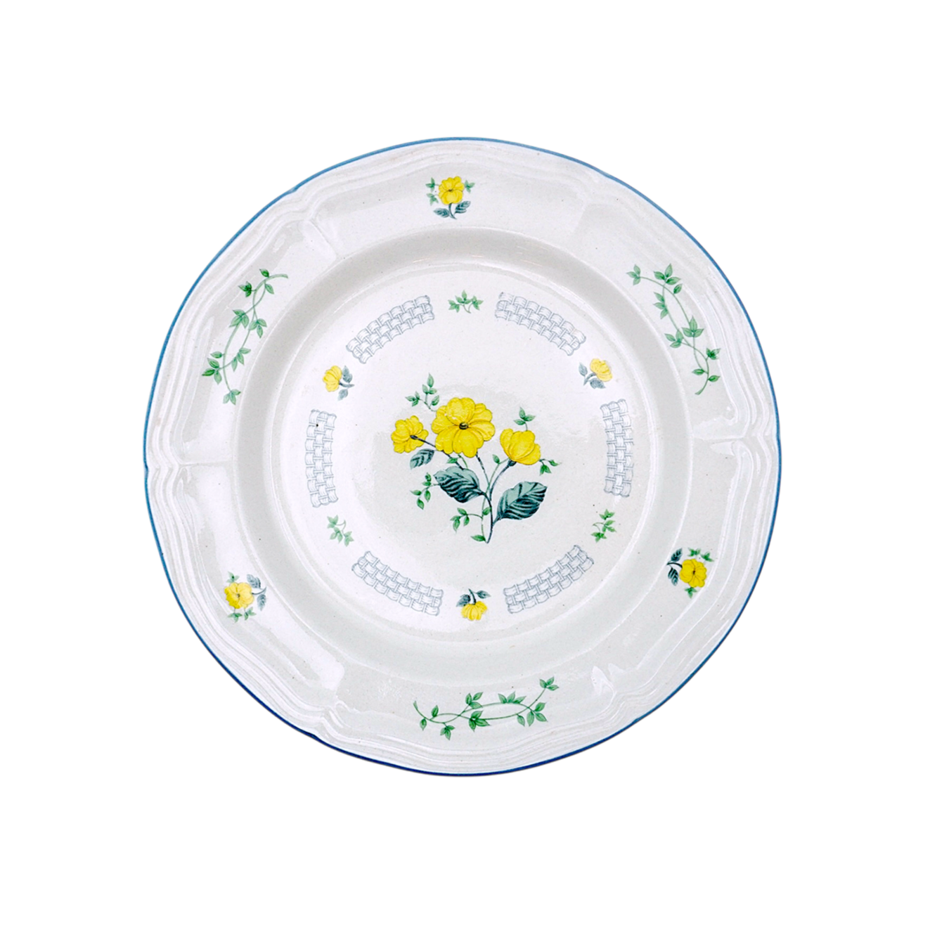 White porcelain with yellow flower plate