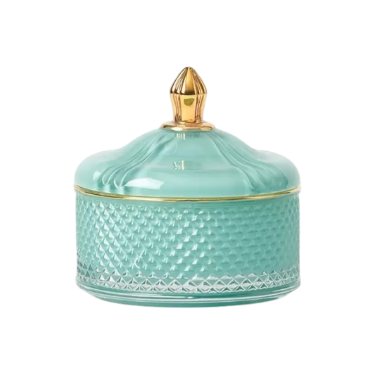 Plain teal trinket jar