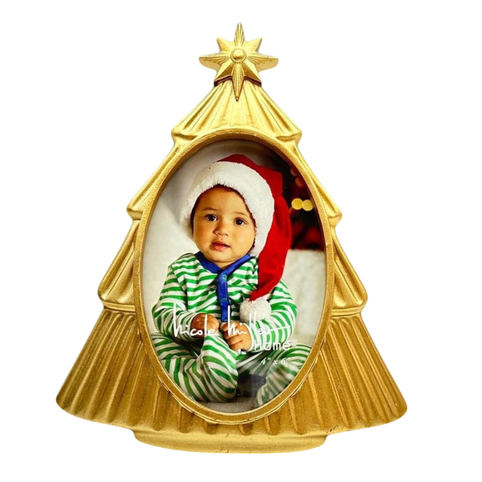Gold christmas tree frame