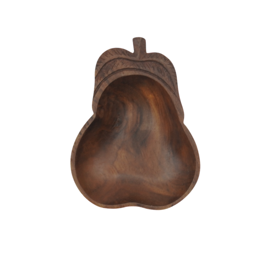 Wood pear bowl