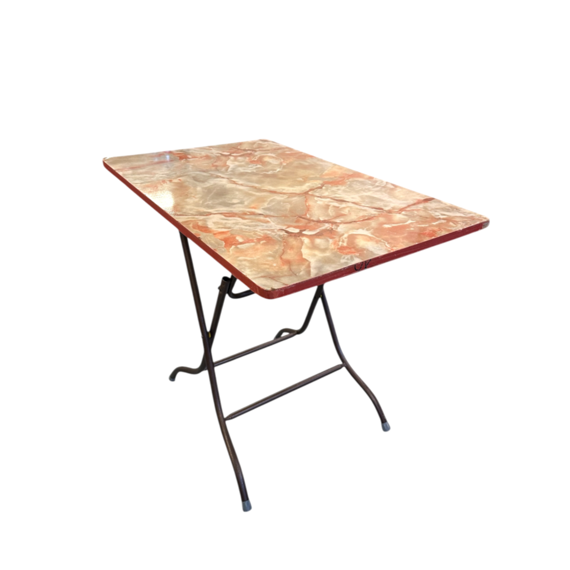 Red formica foldable table