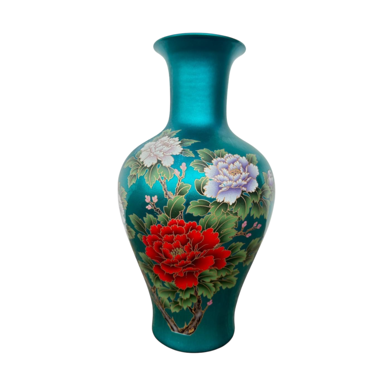 Teal flower vase