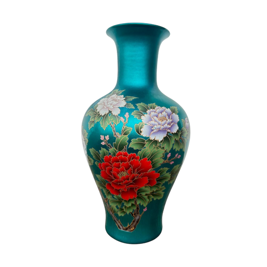 Teal flower vase