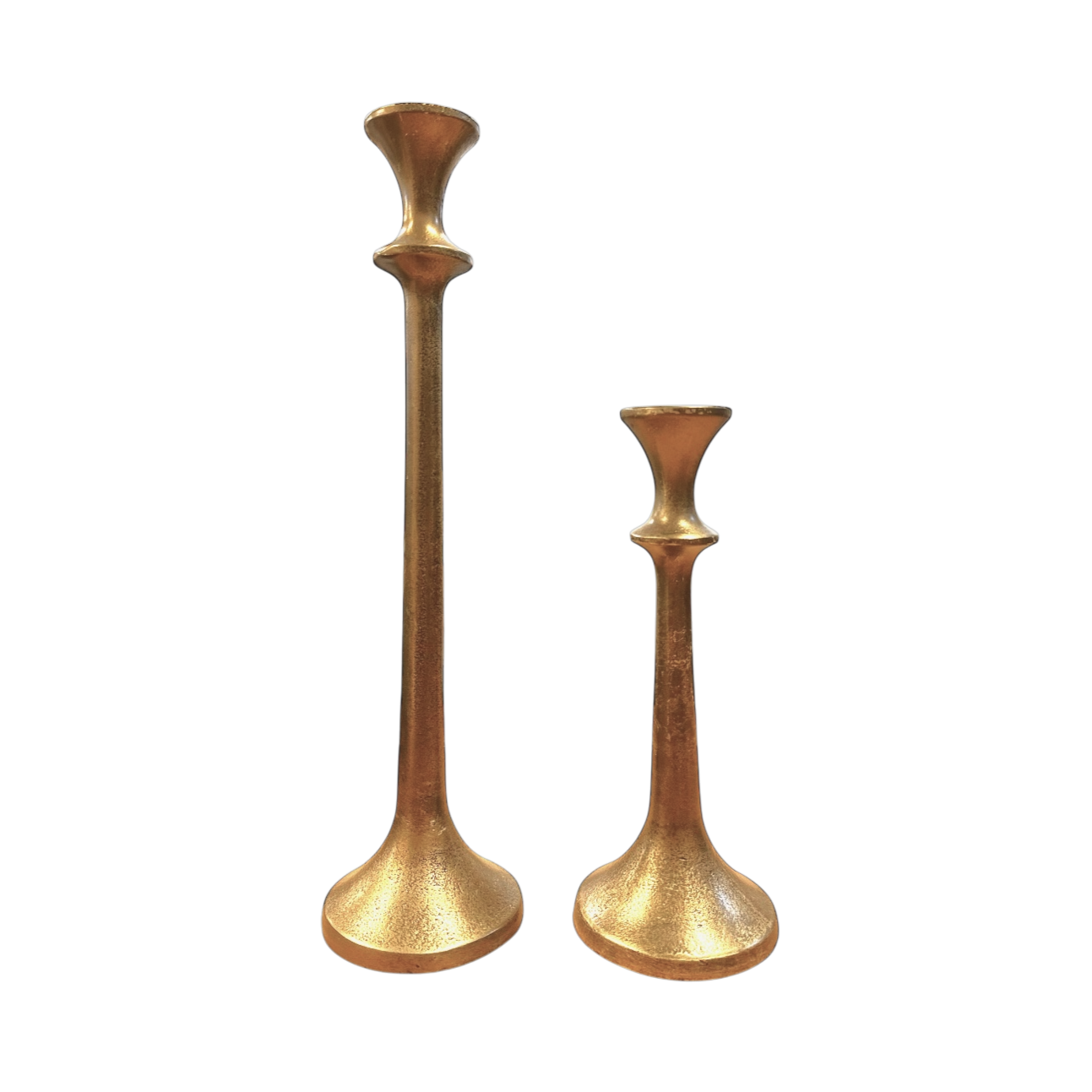 Set of 2 gold candle holder