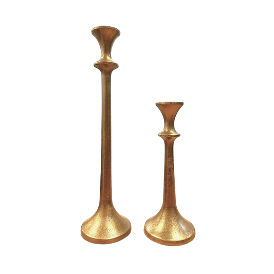 Set of 2 gold candle holder