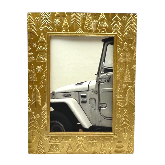 Christmas gold frame