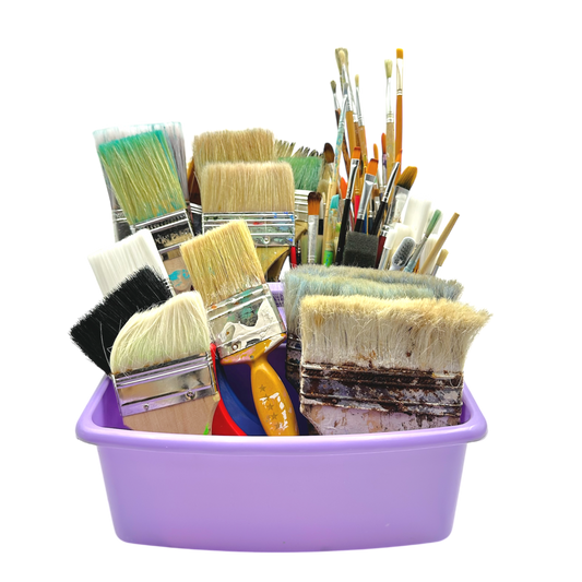 Set of different paint brushes
