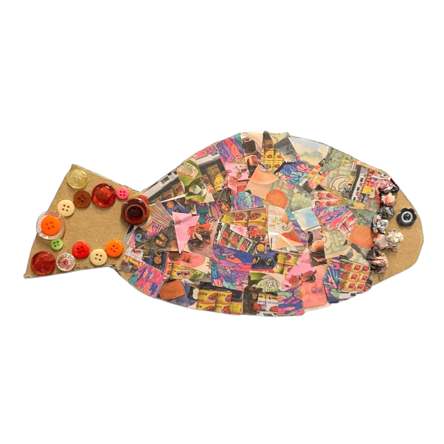 Cardboard fish kids craft