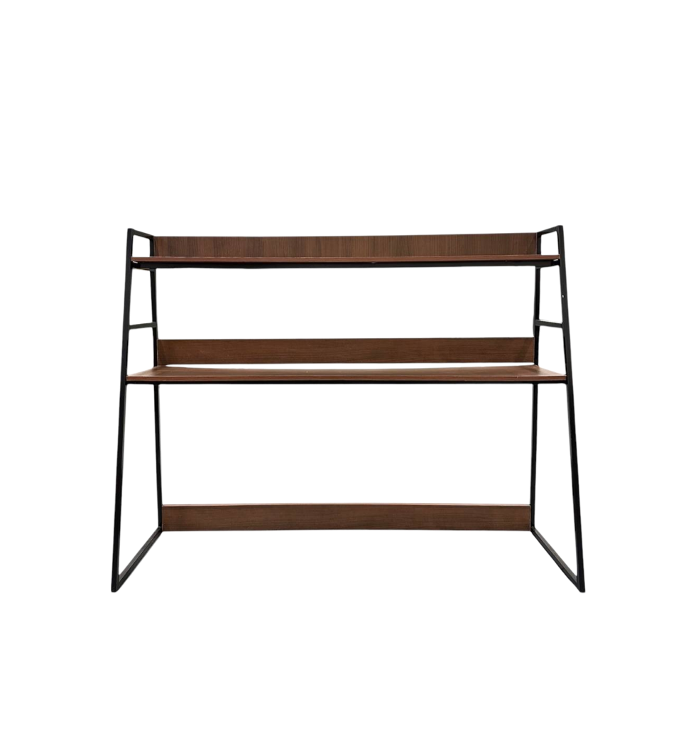 2 tier dark brown shelf