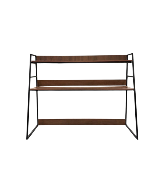 2 tier dark brown shelf