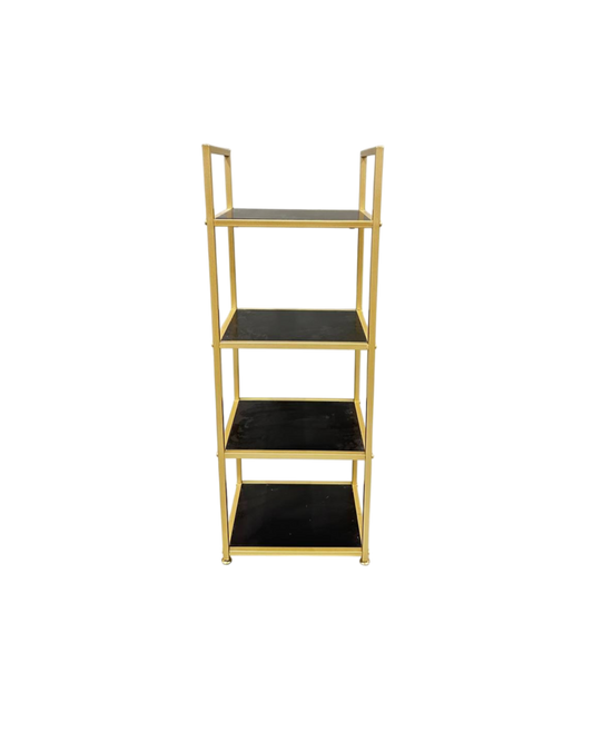 4 tier gold and black shelf
