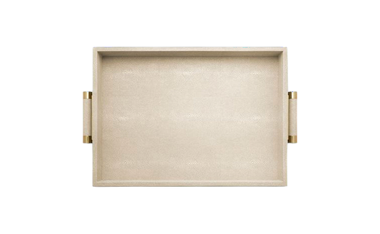 Cream shagreen tray