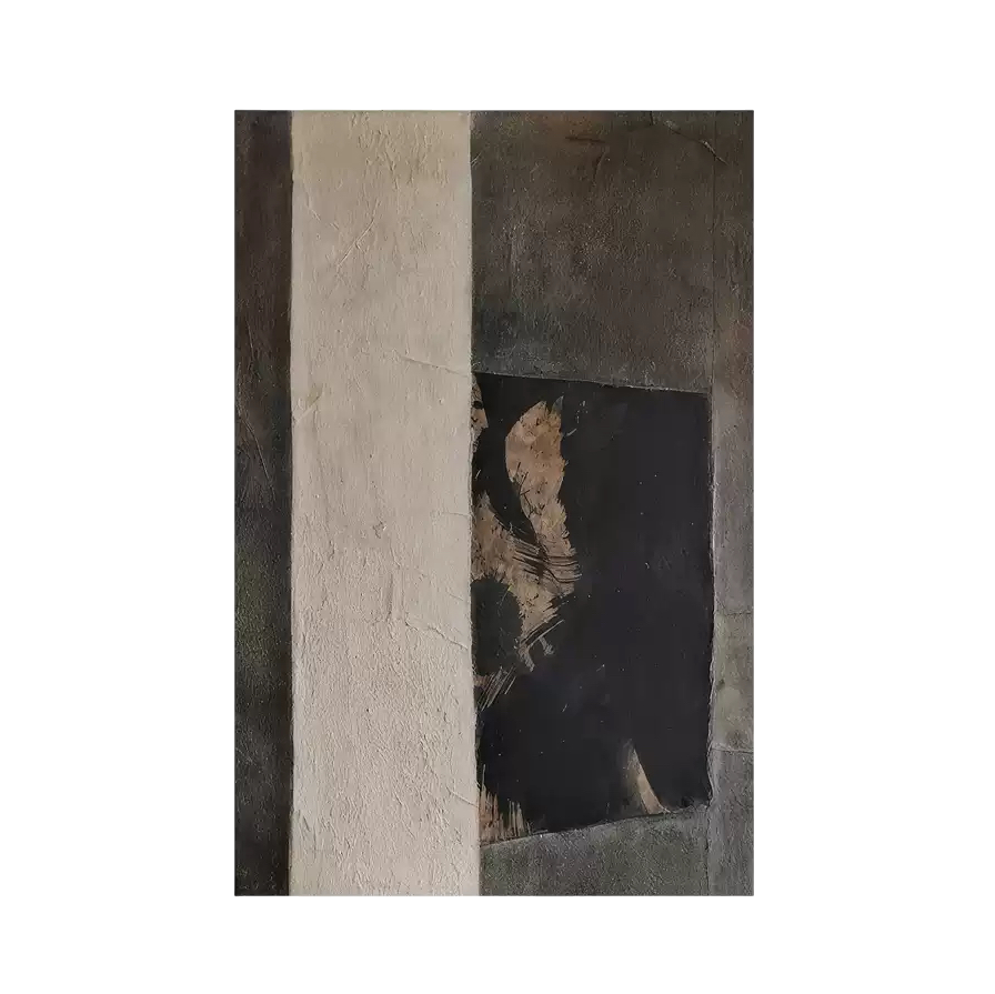 Dark gray canvas artwork