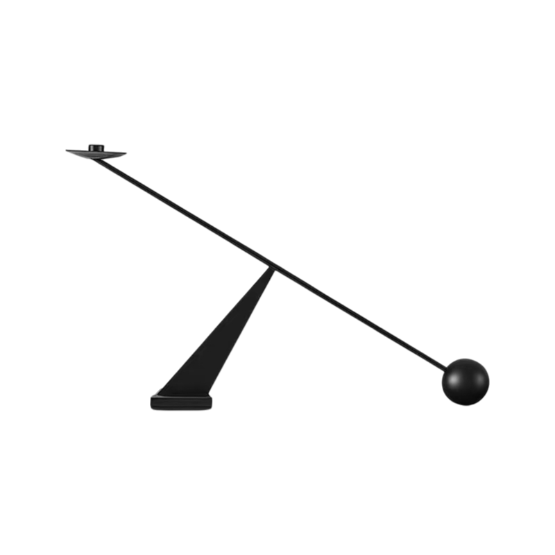 Black candle holder