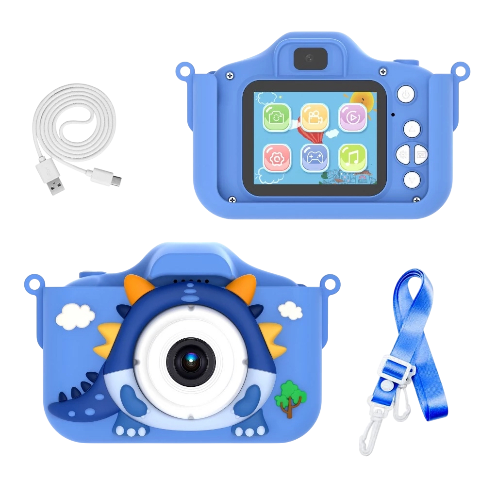 Blue dinosaur toy camera/ video recorder