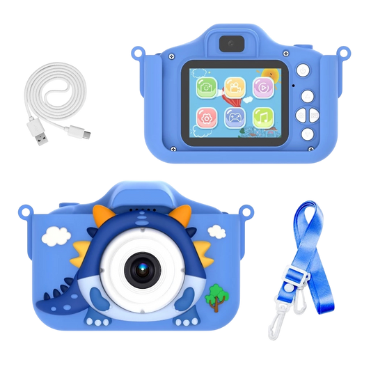 Blue dinosaur toy camera/ video recorder