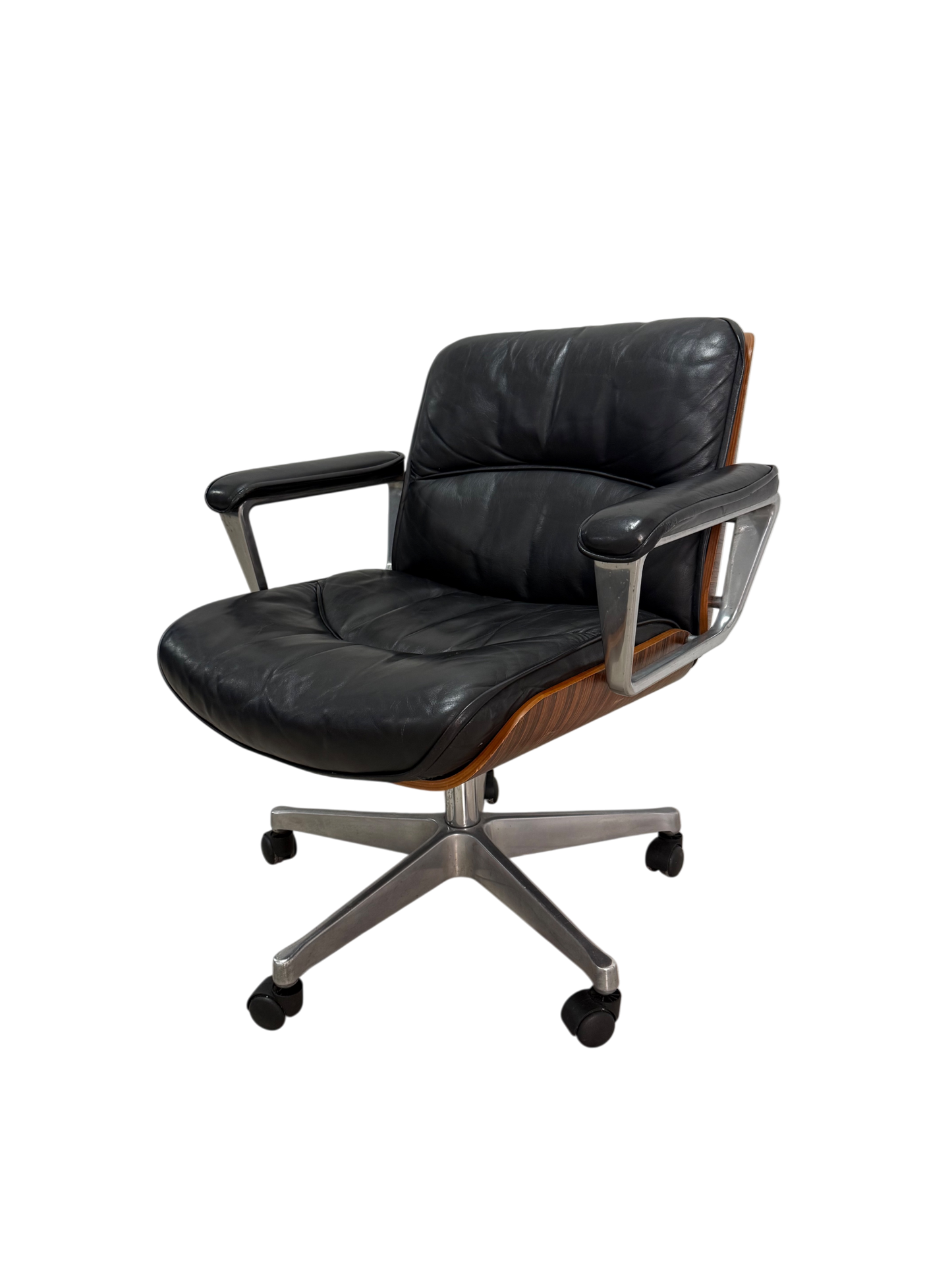 Black leather office chair
