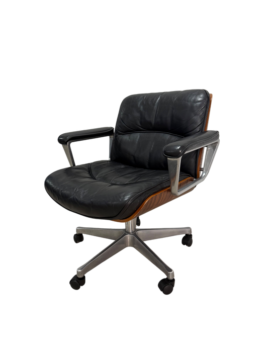 Black leather office chair