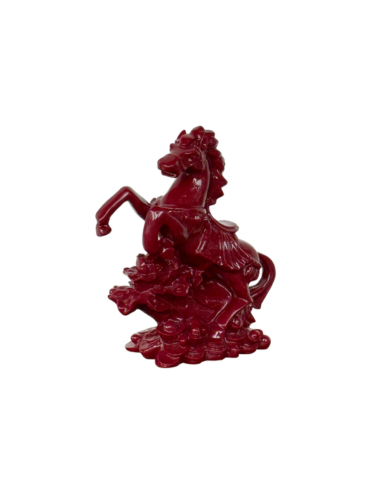 Red porcelain horse