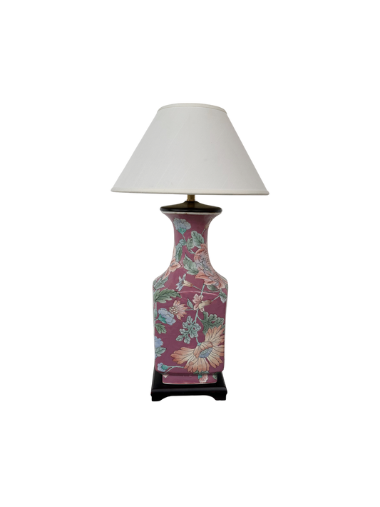 Pink floral table lamp