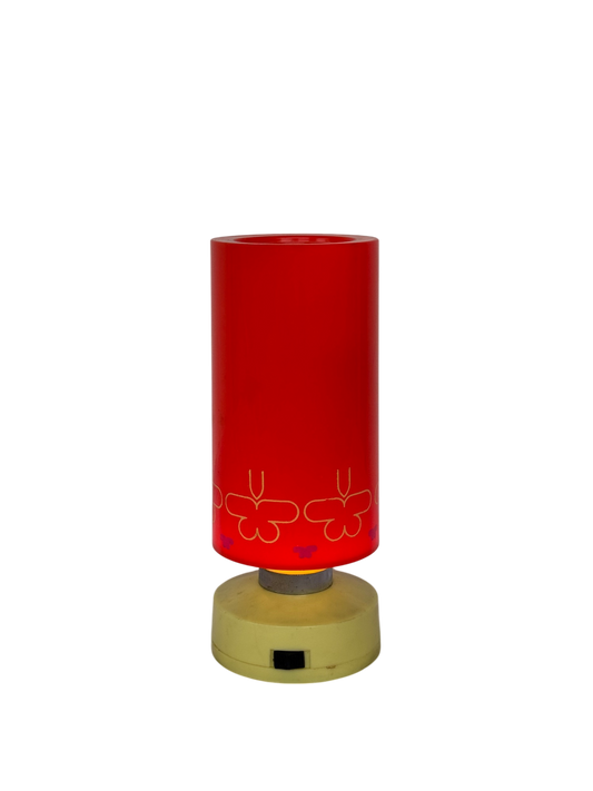 Vintage orange battery operated table lamp