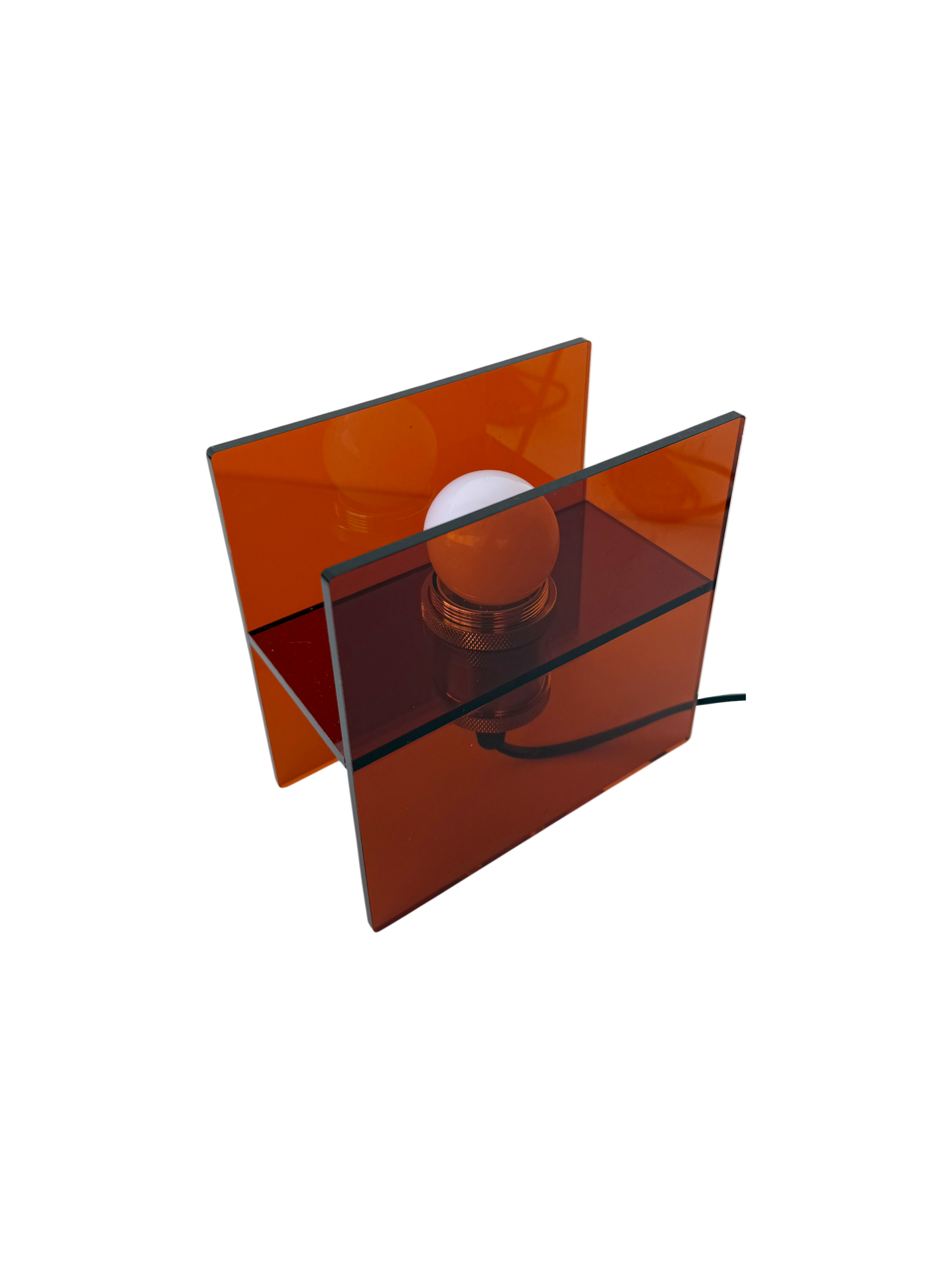 Orange acrylic table lamp