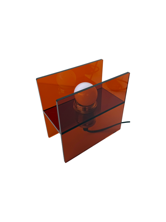 Orange acrylic table lamp