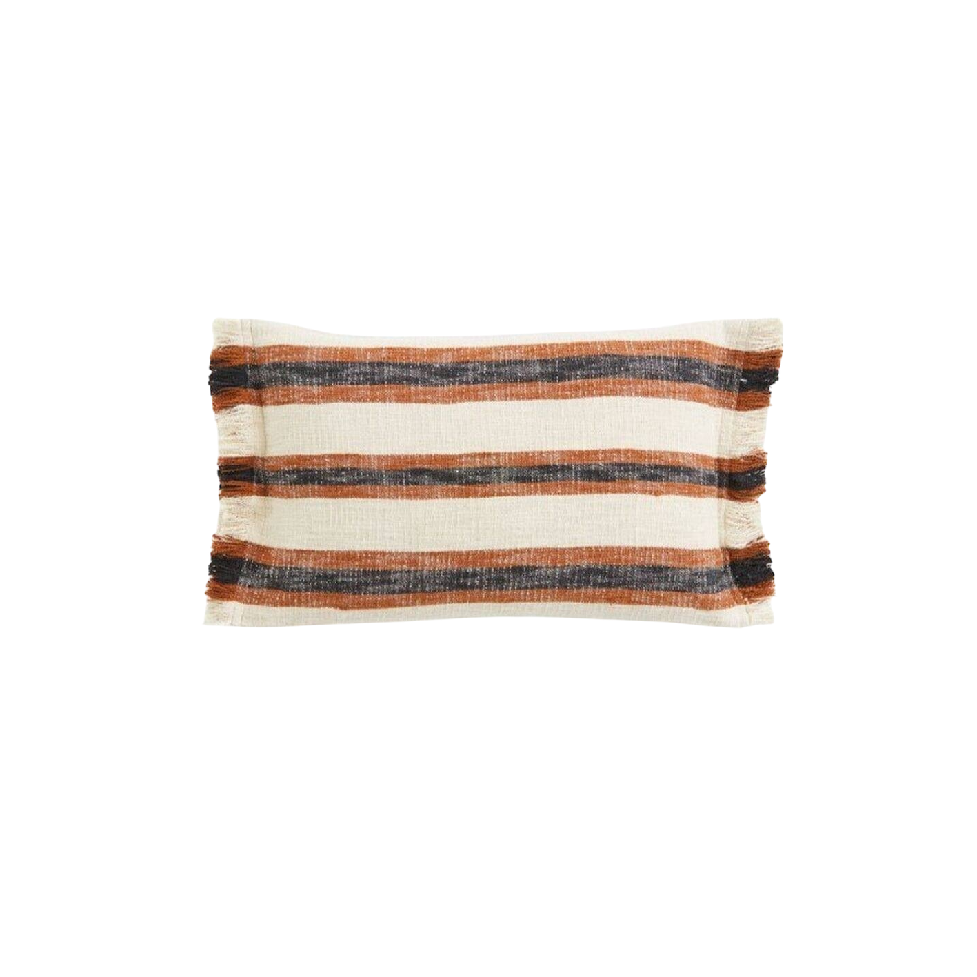 White, orange and black cushion