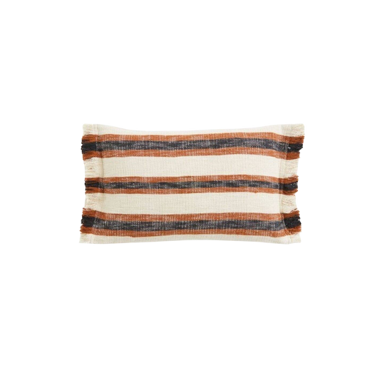 White, orange and black cushion
