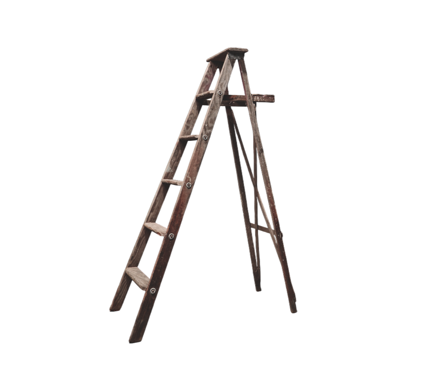 Dark wood vintage ladder