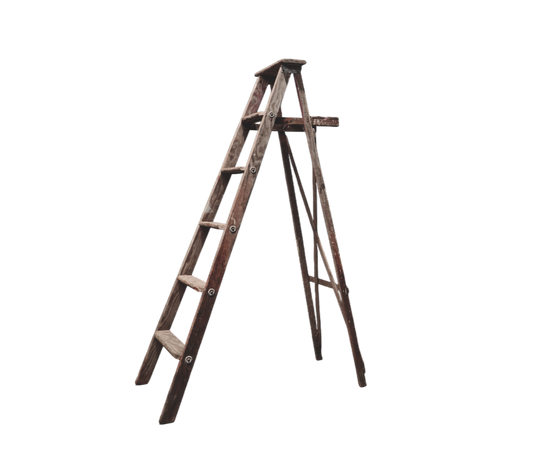 Dark wood vintage ladder