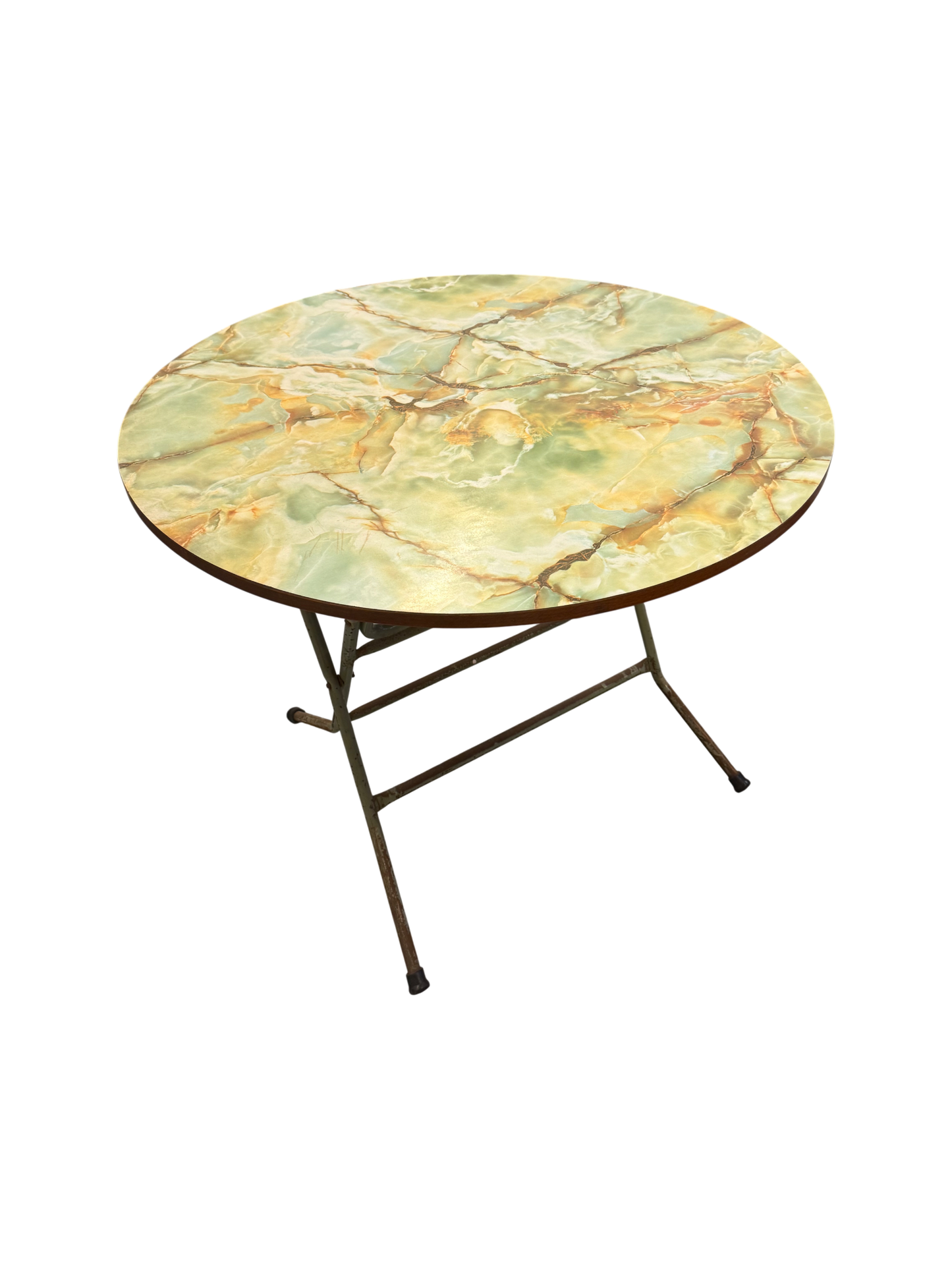 Green folding formica table