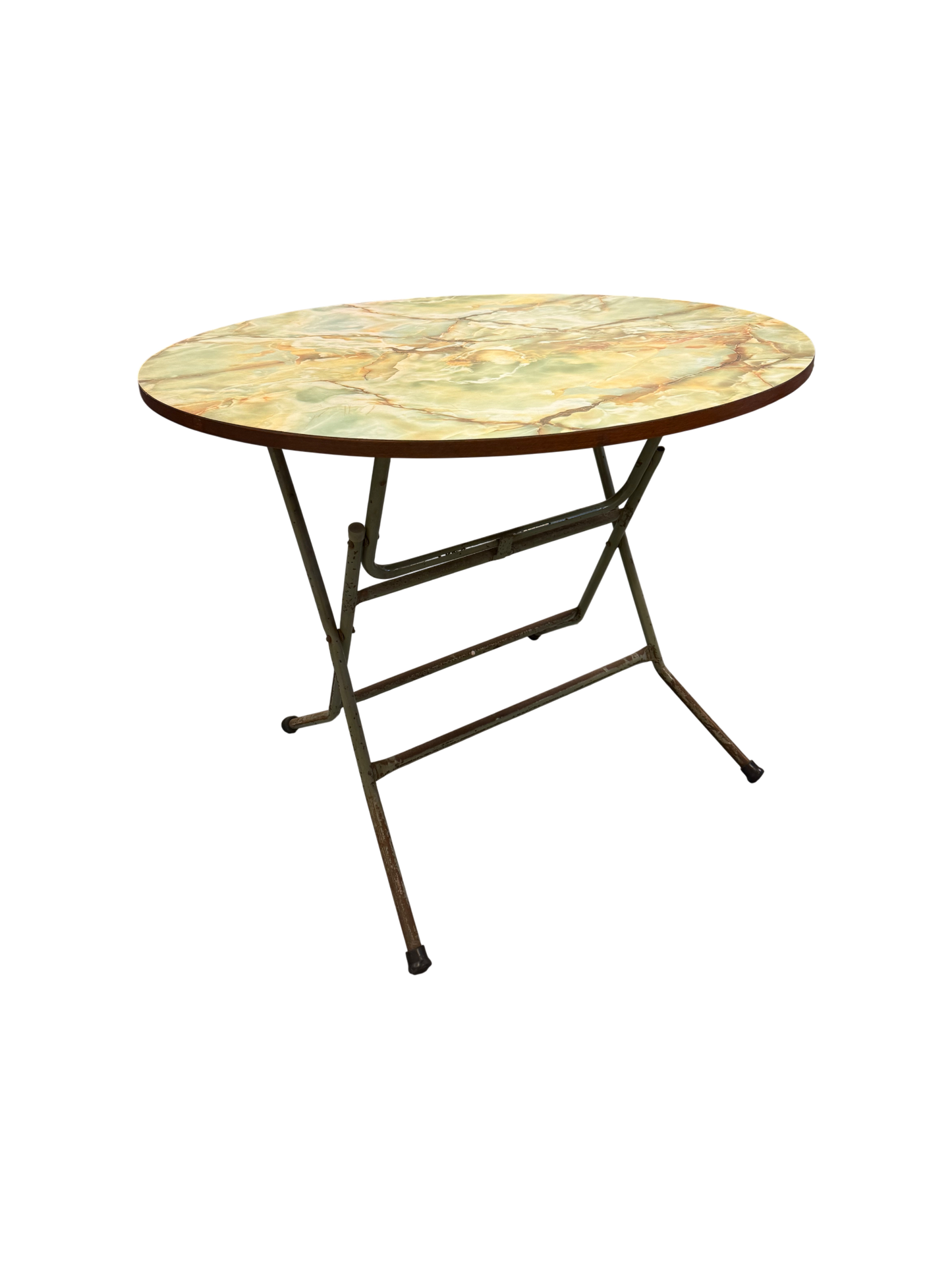 Green folding formica table