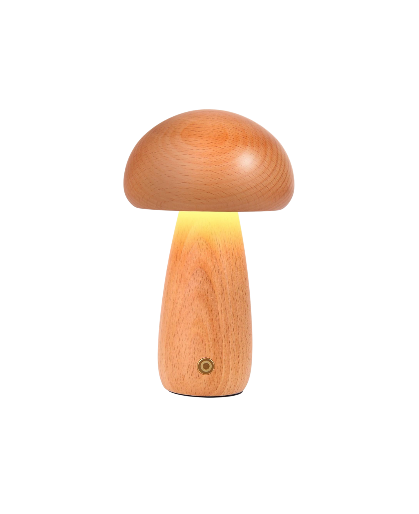 Cordless wood mushroom lamp